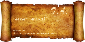 Tefner Anikó névjegykártya