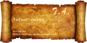 Tefner Anikó névjegykártya